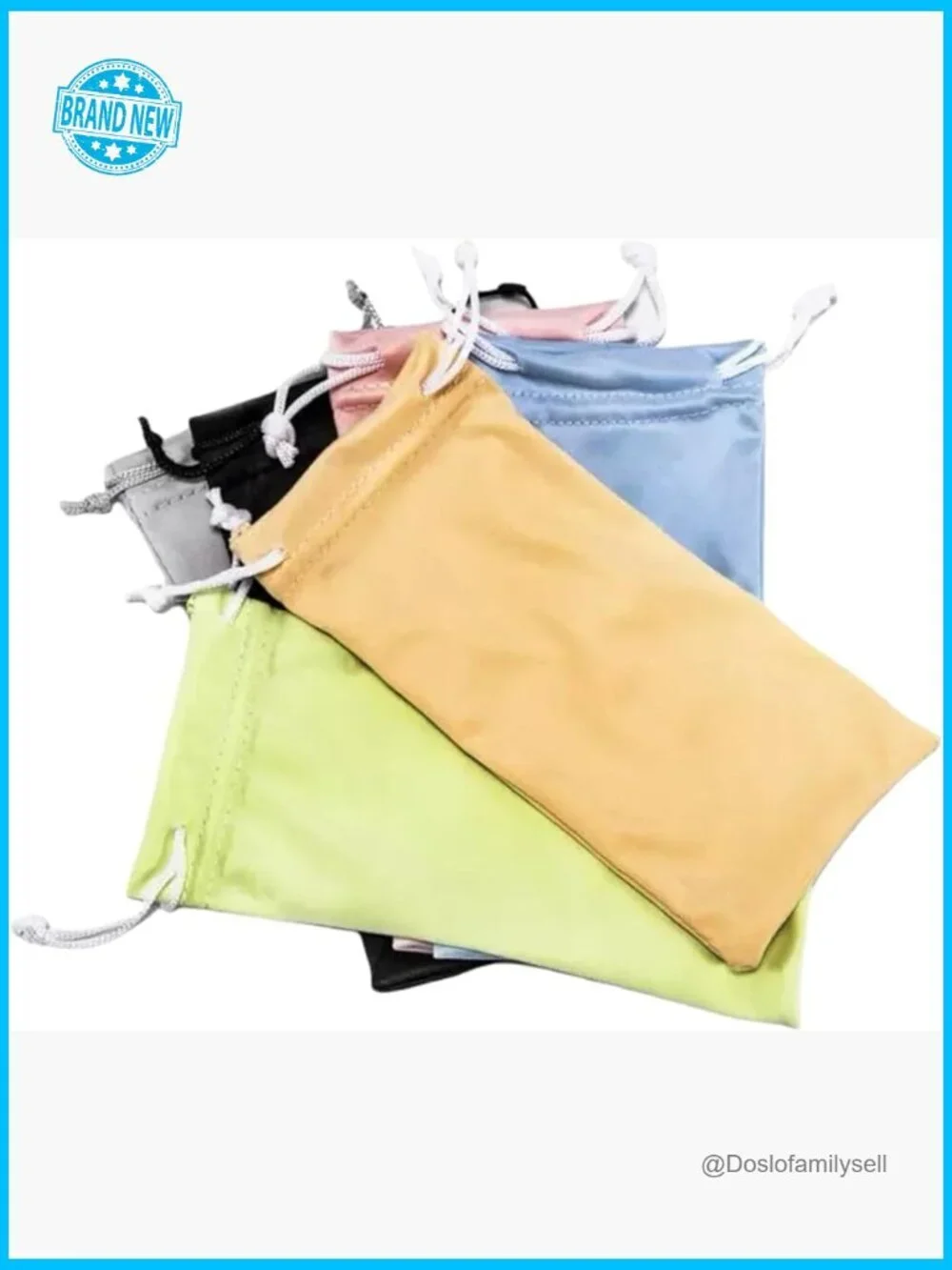 Microfiber Glasses Pouch Set Drawstring Protective Sleeves Screen Cleaner